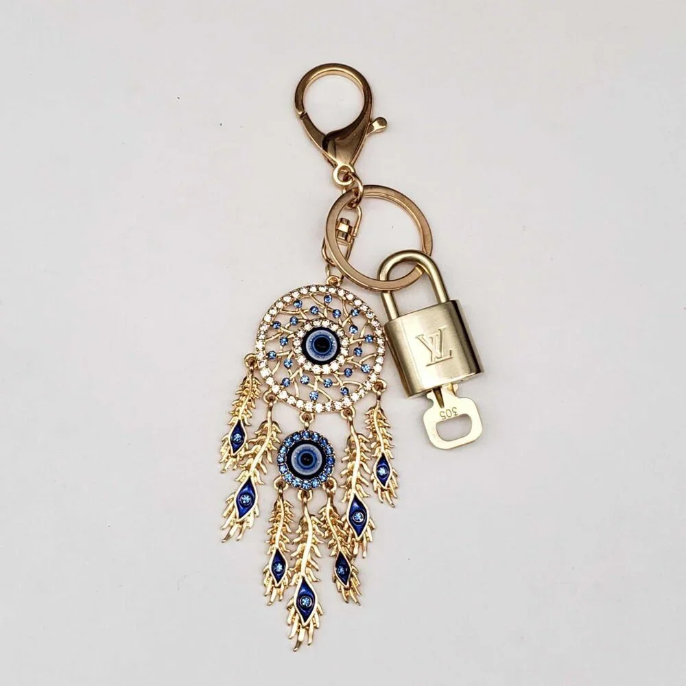Louis Vuitton Authentic Gold Lock & Key 🔑 Bag Charm + Unbranded Keychain